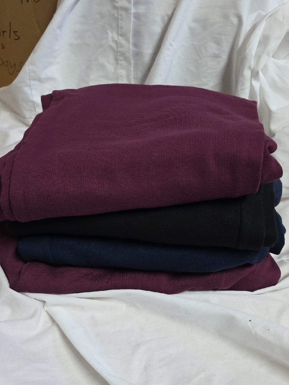 Bundle of 4 Sweatpants Purple and navy blue Black with pockets, straight leg